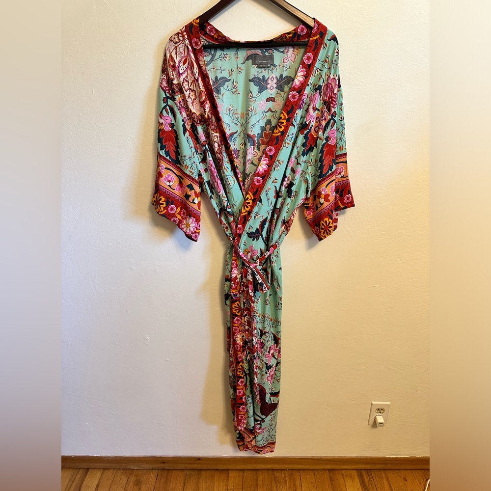 Anthropologie Multicolor Floral Kimono - Picture 7 of 14